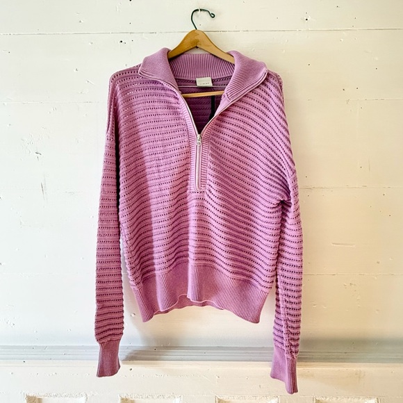 Varley Tara pointelle half zip knit pullover NWT size small - Picture 2 of 8